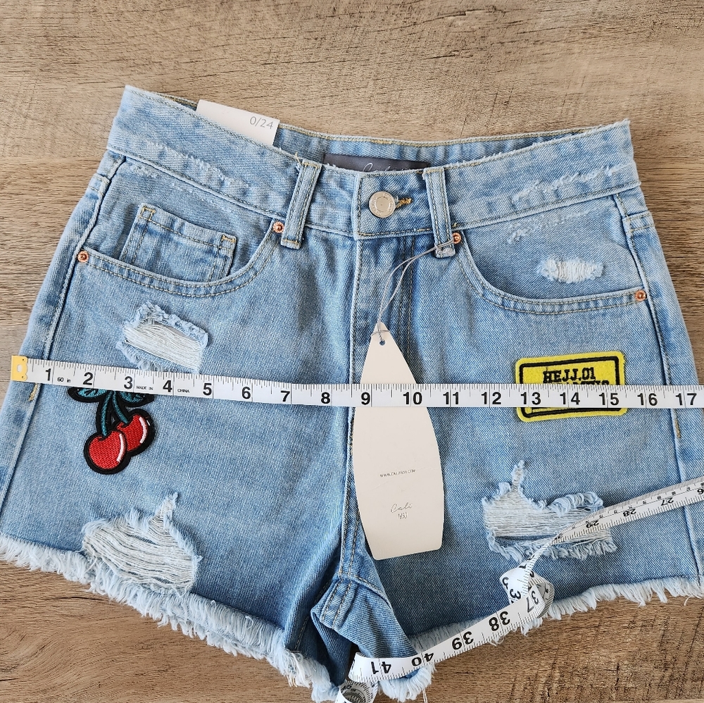 Cali 1850 Cutoff High Waist Jean Shorts - Picture 11 of 12